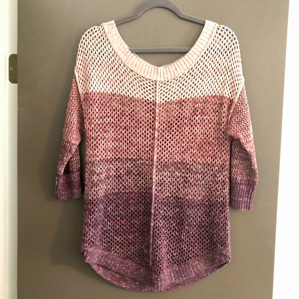Maurices open knit sweater Medium, pink/purple gradient